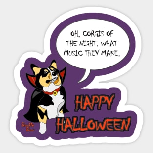 Bookie Boo - Corgis of the Night, What Music They Make Sticker